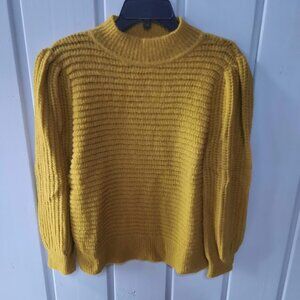 Kate Spade Gold Raisin Alpaca Blend Mock Neck Loose Knit Sweater NWT Sz L